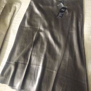 Lily silk knee length slip skirt